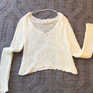 White V Neck relaxed fit sweater